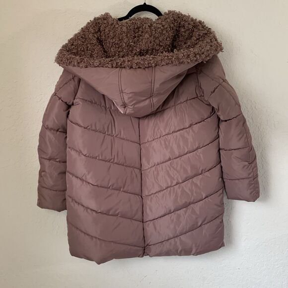 Jessica Simpson Puffer Coat Women L Purple Oversized Hood Full Zip Winter Warm - Picture 4 of 14